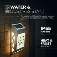 Numa - LED Solar Huisnummer - Wandlamp - 3000K Warm wit - 40 Lumen - Schemerschakelaar - Polykristal solar - IP65 - Zilver - Solar huisnummerverlichting - thumbnail