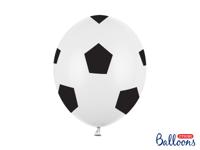 Voetbal Ballonnen Puur wit 30cm (6st) - thumbnail