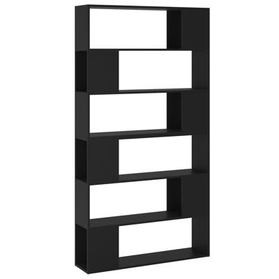 Boekenkast/kamerscherm 100x24x188 cm zwart - thumbnail