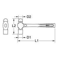 KS Tools 964.2102 9642102 Bankwerkershamer 430 g 285 mm 1 stuk(s) - thumbnail