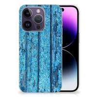 Apple iPhone 14 Pro | Bumper Hoesje | Wood Blue - thumbnail
