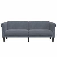 Driezitsbank fluweel donkergrijs - thumbnail