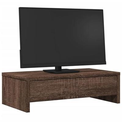 VidaXL Monitorstandaard met lades 50x27x15 cm hout bruin eikenkleurig VidaXL Monitorstandaard met lades 50x27x15 cm hout bruin eikenkleurig