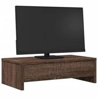 Monitorstandaard met lades 50x27x15 cm hout bruin eikenkleurig - thumbnail