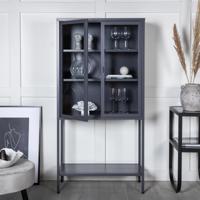 Nohr Vitrinekast 'Carmilla' 150 x 75cm, kleur Grijs - thumbnail