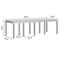 Tuin tafel Anthraciet 250 x 100 x 73 cm van poly rattan - thumbnail