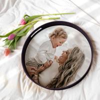 Rond dienblad bedrukken - Zwart - 40 cm - thumbnail