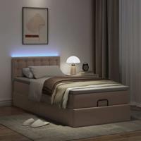 Ottoman bed met matrassen en LED's 80x200 cm kunstleer - thumbnail