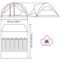 Tunneltent 6-persoons waterdicht groen - thumbnail