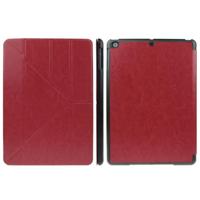 ENKAY ENK-3343 Multi-vouw Crazy Horse structuur lederen hoesje met slaap / wekker functie voor iPad mini 1 / 2 / 3 (rood) - thumbnail