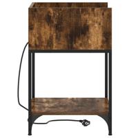 Nachtkastje 2 pcs Gerookt eiken 40 x 40 x 61 cm Bewerkt hout - thumbnail