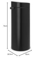 Brabantia touch bin afvalemmer 30 liter matt black - thumbnail