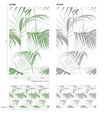 Noordwand Smart Art Easy Fotobehang vervaagde palmbladeren 47209