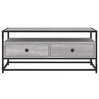 Tv-meubel 100x35x45 cm bewerkt hout grijs sonoma eikenkleurig - thumbnail