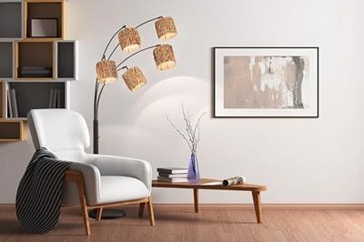 Fischer & Honsel BooglampHyazinthe rotan 5-lichts - 40444