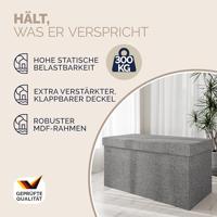 Opvouwbare Zitbank met opbergruimte en deksel - 80cm - Lichtgrijs - thumbnail