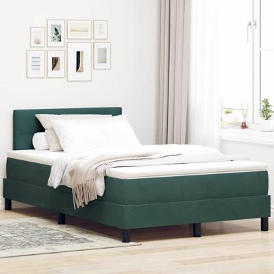Boxspringbed met Matras Donkergroen 120 x 190 cm Stof