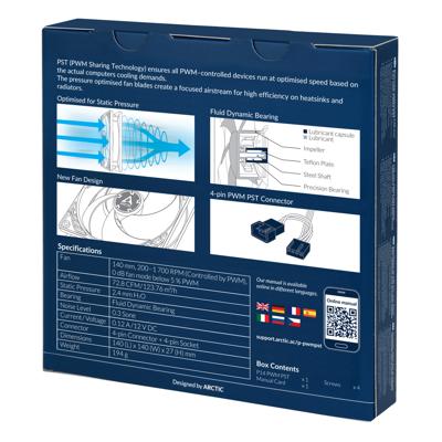 Arctic P14 PWM PST PC-ventilator Zwart (b x h x d) 140 x 27 x 140 mm Arctic P14 PWM PST PC-ventilator Zwart (b x h x d) 140 x 27 x 140 mm