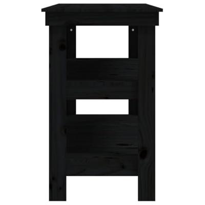 VidaXL Werkbank 110,5x50x80 cm massief grenenhout zwart