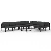 10-delige Loungeset met kussens aluminium antracietkleurig - thumbnail