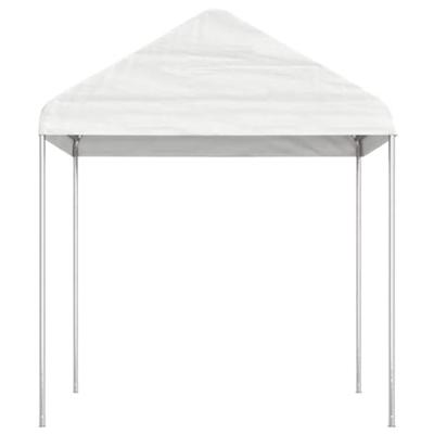 Prieel met dak 20,07x2,28x2,69 m polyetheen wit - thumbnail