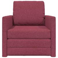 Vloerslaapbank met kussen Wijnrood 74 x 77 x 81 cm Stof - thumbnail