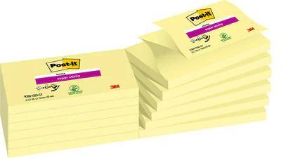 Post-It Super Sticky Z-Notes, 90 vel, ft 76 x 127 mm, geel, pak van 12 blokken