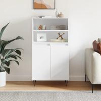 Hoge kast 60x36x110 cm bewerkt hout wit - thumbnail