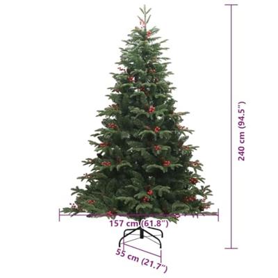 VidaXL Kunstkerstboom groen 240 cm pvc en metaal en plastic