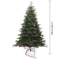 VidaXL Kunstkerstboom groen 240 cm pvc en metaal en plastic - thumbnail