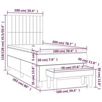 Boxspring met matras stof donkerbruin 100x200 cm - thumbnail