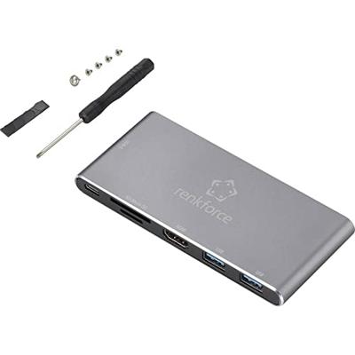 Renkforce RF-4599772 USB-C dockingstation Geschikt voor merk (dockingstation): Universeel M.2 SSD-slot, Geïntegreerde kaartlezer, USB-C Power Delivery