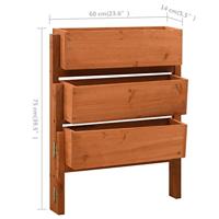 Plantenbak inklapbaar 60x14x75 cm massief vurenhout oranje - thumbnail