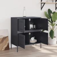 Dressoir 68x39x79 cm staal antracietkleurig - thumbnail