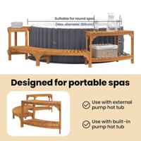 VidaXL Hottub omgeving half-rond bruin 272 x 120 x 55,5 cm - thumbnail