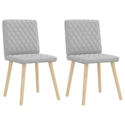 Eetkamerstoelen 2 st stof wolk grijs Eetkamerstoelen 2 st stof wolk grijs