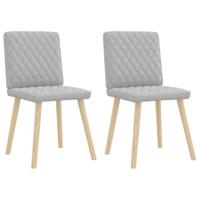 Eetkamerstoelen 2 st stof wolk grijs - thumbnail