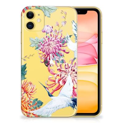 Apple iPhone 11 | TPU Hoesje | Bird Flowers Apple iPhone 11 | TPU Hoesje | Bird Flowers