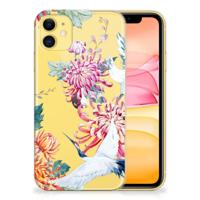 Apple iPhone 11 | TPU Hoesje | Bird Flowers - thumbnail