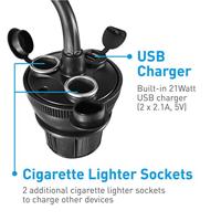 Macally MCup Power Autohouder Voor Bekerhouder + Lader Universeel - thumbnail