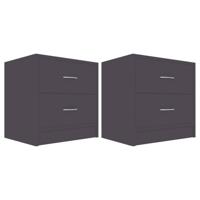 vidaXL Nachtkastjes 2 st 40x30x40 cm spaanplaat grijs - thumbnail