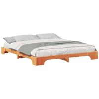 Bedframe met opslag Bruin 180 x 220 cm Massief grenenhout - thumbnail