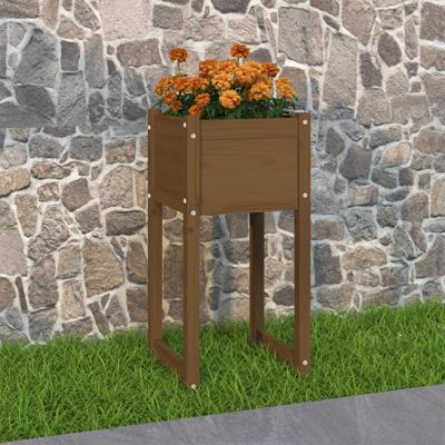 VidaXL Plantenbak 40x40x81 cm massief grenenhout honingbruin VidaXL Plantenbak 40x40x81 cm massief grenenhout honingbruin