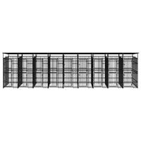 Hondenkennel met dak 16,59 m² staal - thumbnail
