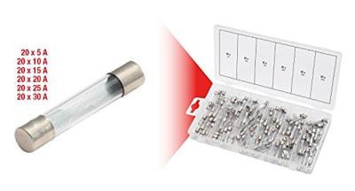 KS Tools 970.0270 970.0270 Buiszekering assortiment 5 A, 10 A, 15 A, 20 A, 25 A, 30 A Traag -T- Inhoud 120 onderdelen