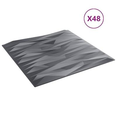48 st Wandpanelen steen 12 m² 50x50 cm XPS grijs 48 st Wandpanelen steen 12 m² 50x50 cm XPS grijs