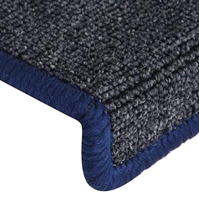 VidaXL Trapmatten 15 st 65x21x4 cm donkergrijs en blauw met rechthoekige rand VidaXL Trapmatten 15 st 65x21x4 cm donkergrijs en blauw met rechthoekige rand