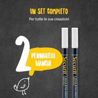 Securit krijtmarker fijn, blister van 2 stuks, wit - thumbnail