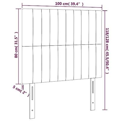 Hoofdbord LED 100x5x118/128 cm fluweel donkergroen