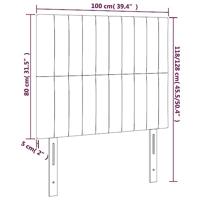 Hoofdborden 2 st 100x5x78/88 cm fluweel zwart - thumbnail